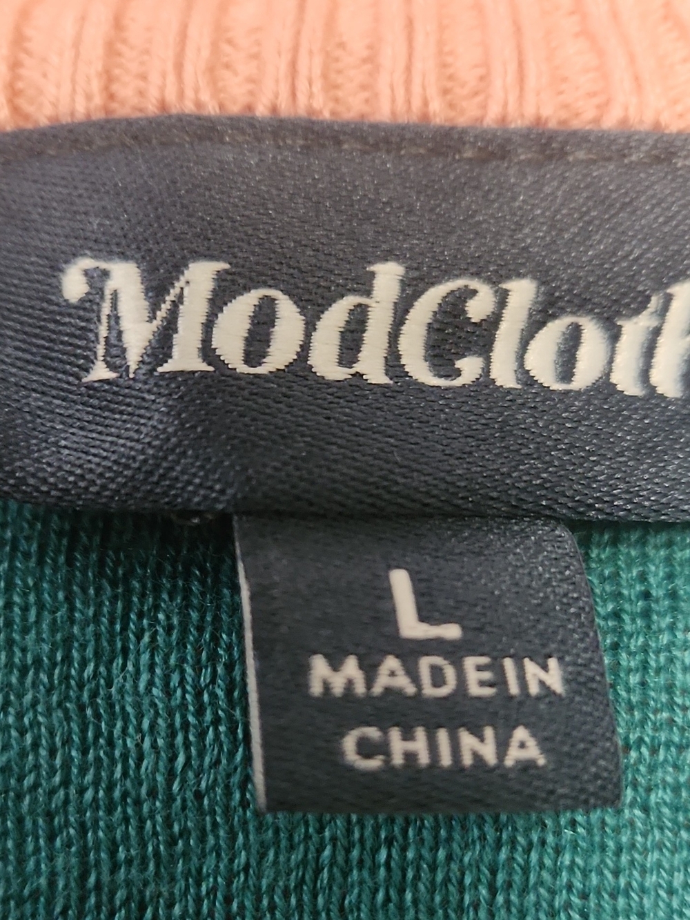 Modcloth Pink Cardigan with Teal Cactus Details - Picture 3 of 5